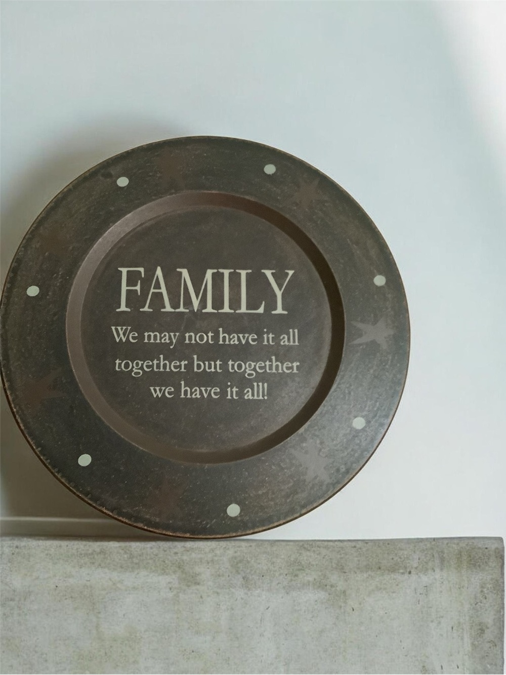 Family Sentiment Decorative  Plate - Brown